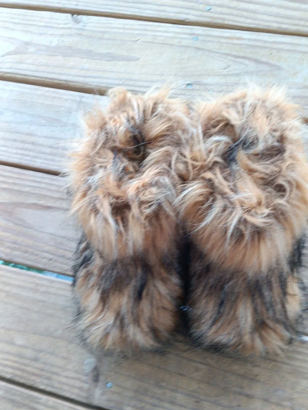 Faux Fur Cozy Slipper Mules - Honey Brown